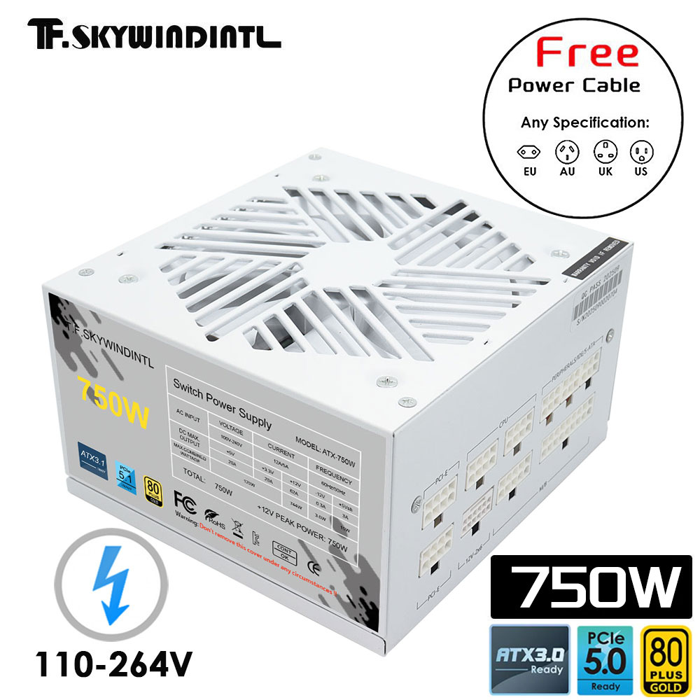 1000W White Modular Power Supply - Alimentatore modulare completo bianco 750w 850w