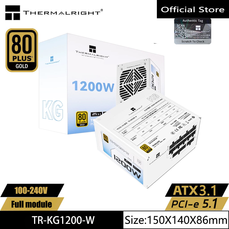 1000W White Modular Power Supply - Thermalright TR-KG1200-W/1000-W Alimentatore completamente modulare con